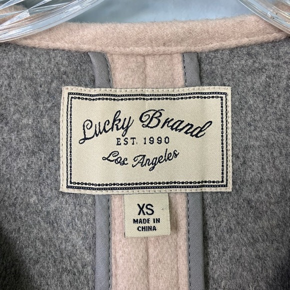 Lucky Brand Beige Tan and Gray Asymmetrical Wool Blend Jacket Women's Size XS - Picture 7 of 16